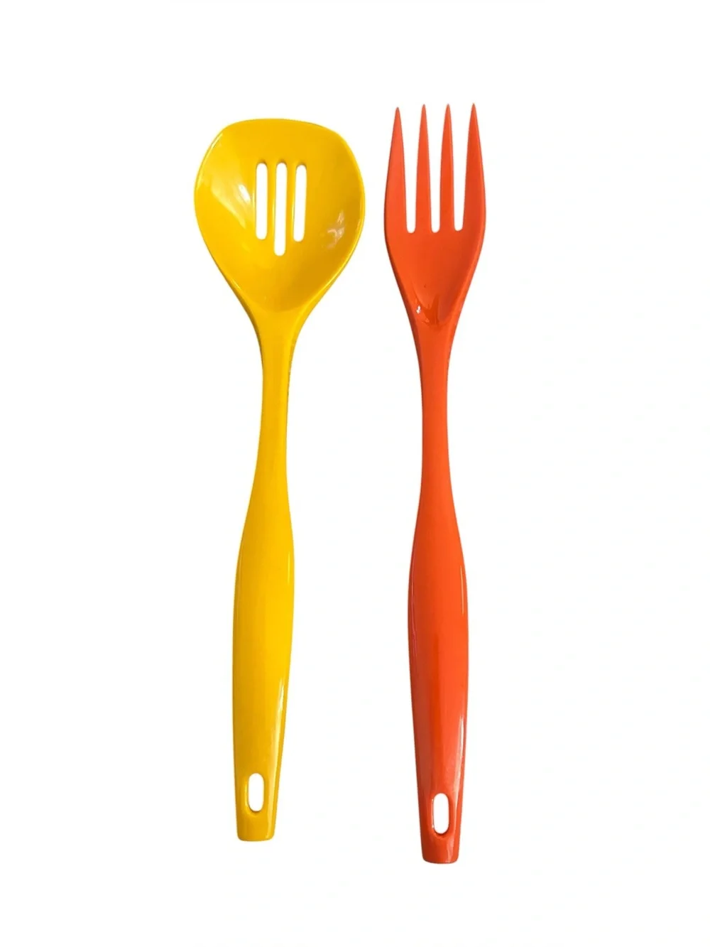 Vtg Fesco Slotted Spoon & Fork Melamine Retro Kitchen Utensils Set New